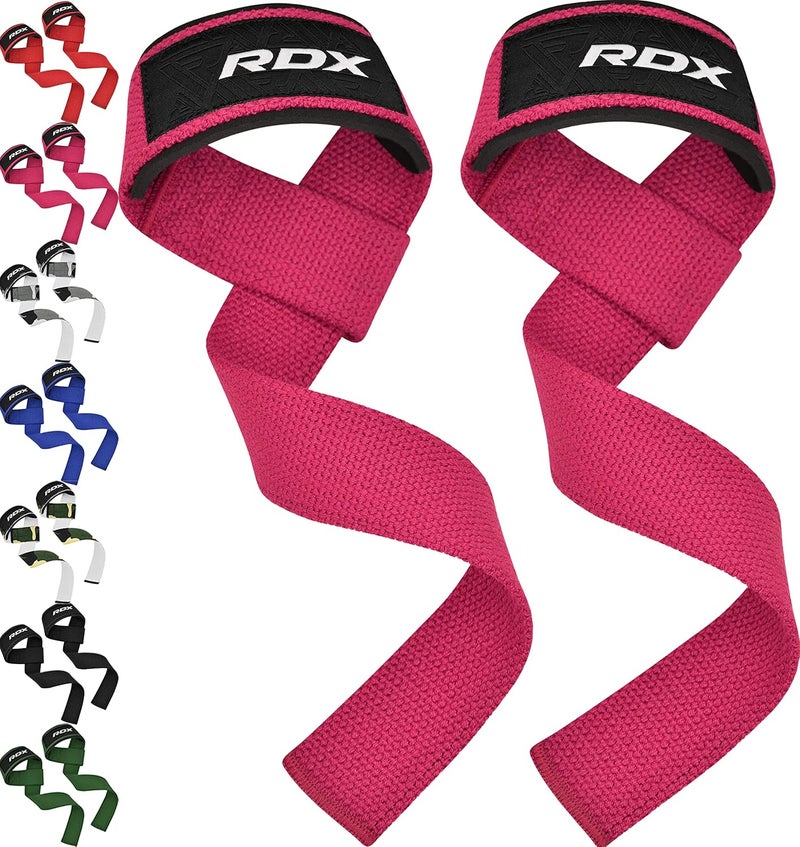 Rdx Lifting Straps for Weightlifting –100% Cotton Heavy Duty Gym Wrist Strap with 5MM Neoprene Padding, 60CM Anti-Slip Hand Grip Wraps for Deadlifts Powerlifting Workouts Strength Training, Men Women - Image 1